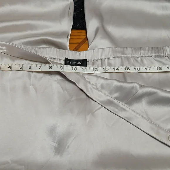 St. John Silver Gray Wide Leg Pants - Picture 6 of 12